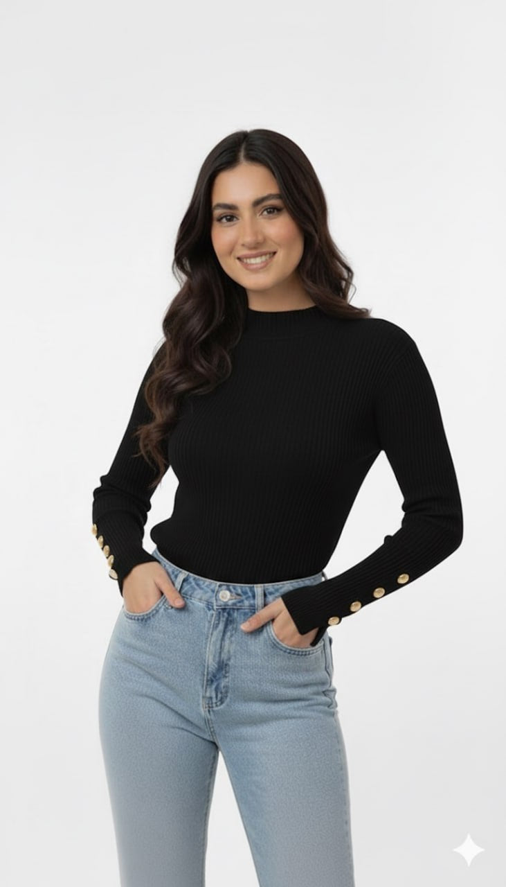 Silver Button Pullover