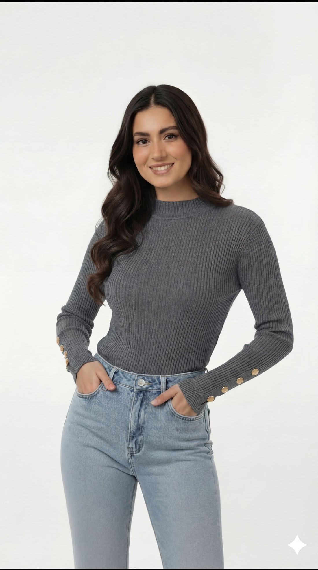 Silver Button Pullover