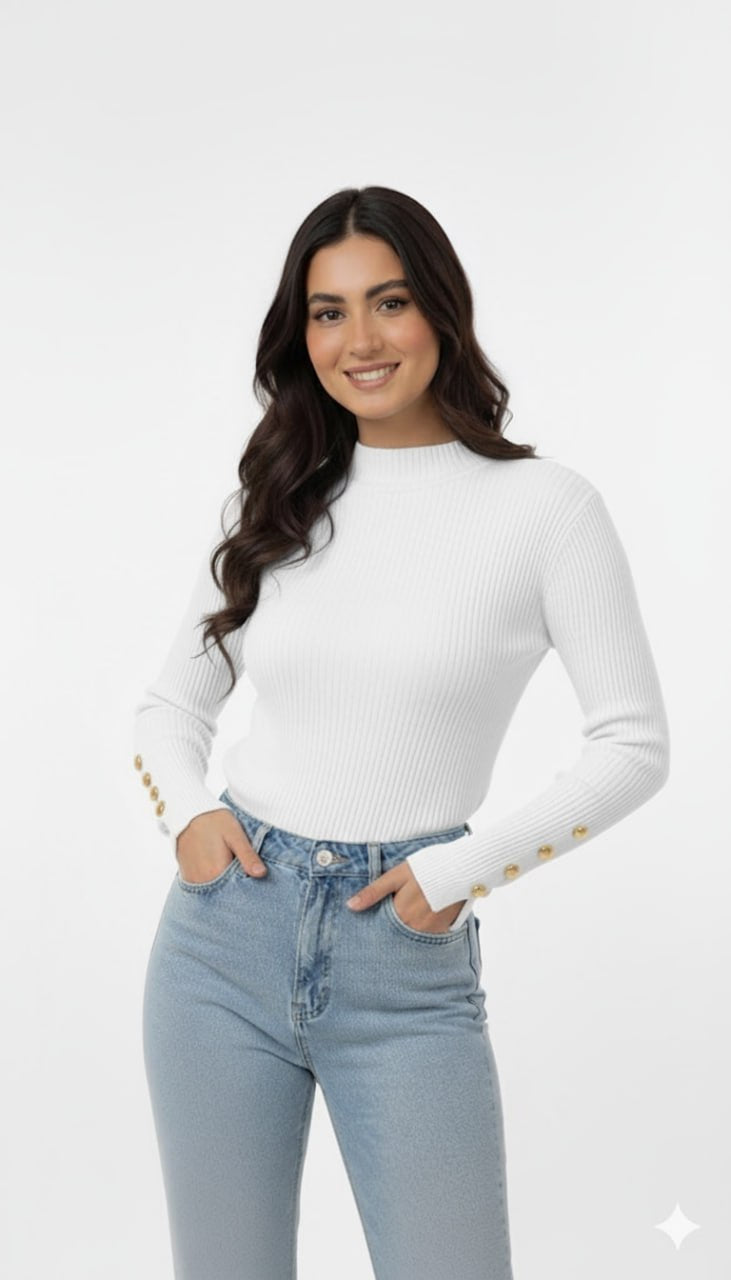 Silver Button Pullover