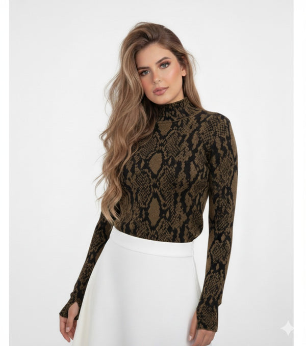 Snake Print Pullover