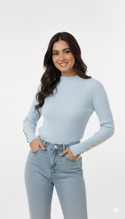 Silver Button Pullover