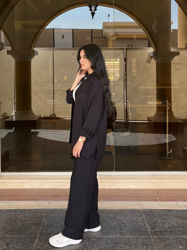 Black Linen Comfy Set