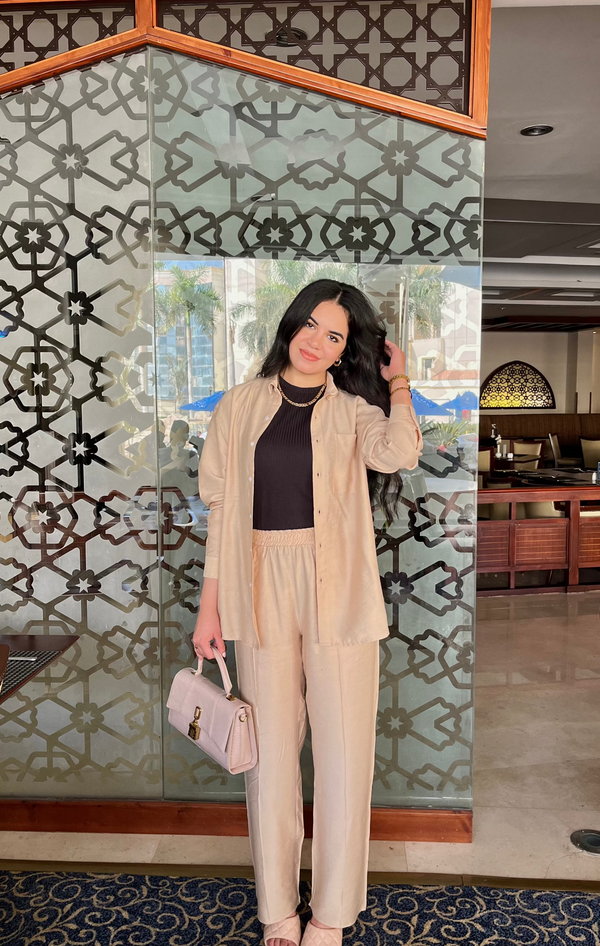 Beige Linen Comfy Set