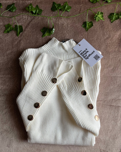 Silver Button Pullover