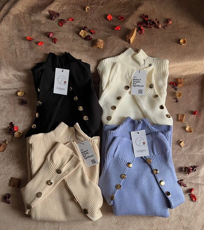 Silver Button Pullover