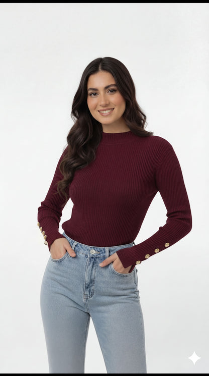 Silver Button Pullover